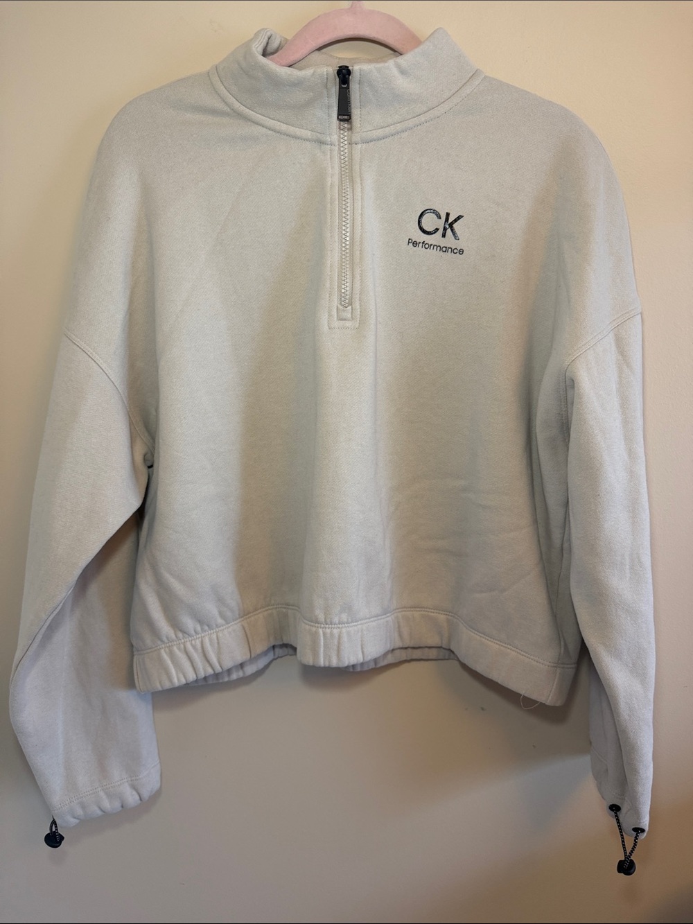 Calvin Klein Performance Pale Gray Quarter-Zip Pullover
